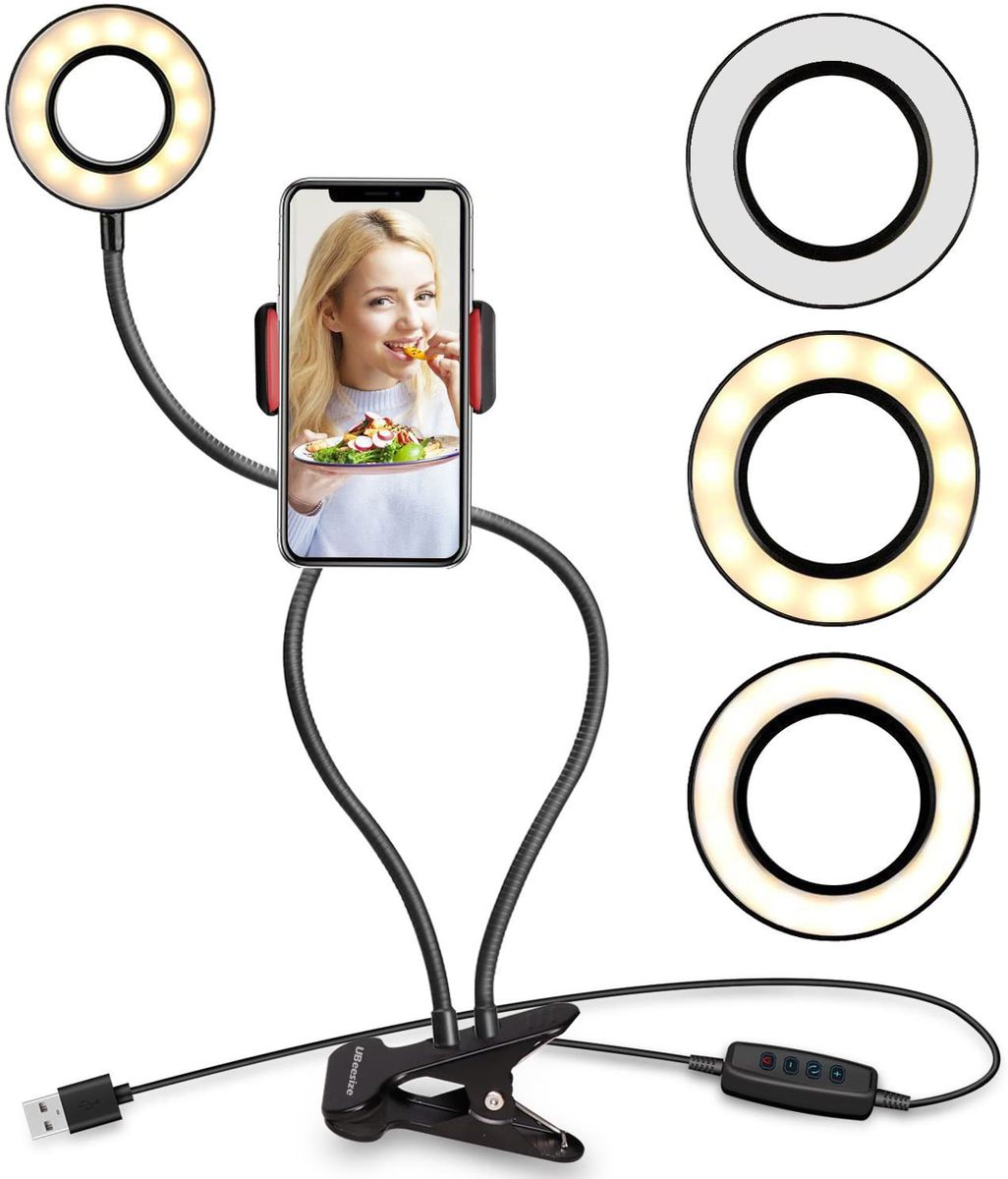 Selfie Ring Light with Cell Phone Holder Stand for Live Stream/Makeup_3