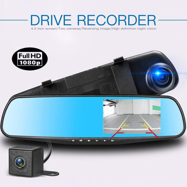 Rearview Mirror Dual Channel DVR Camera Recorder Dash Cam_1
